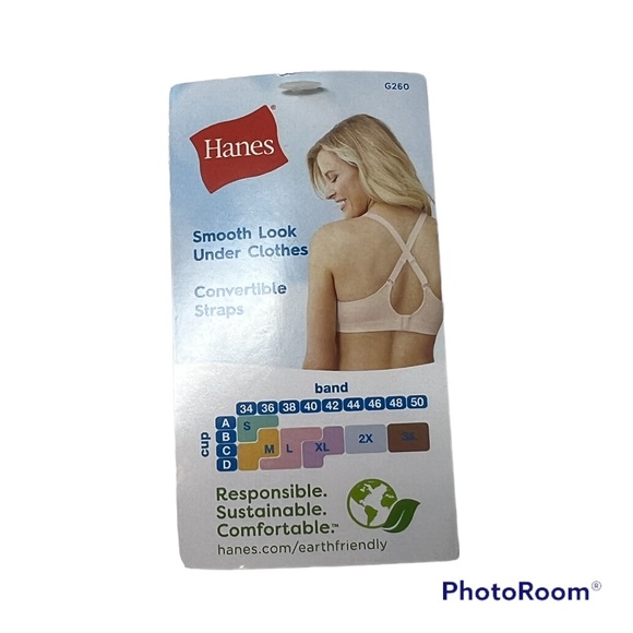 Hanes Perfect Coverage ComfortFlex Fit Wirefree Bra G260 in White Rib - Picture 11 of 16